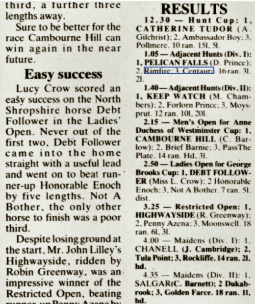 1986 - 15/3/1986 Eaton Hall