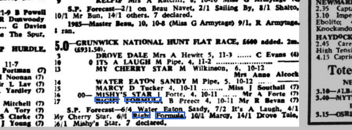 3/10 Hereford Grunwick Stakes National Hunt Flat Race (4, 5 & 6-y-o) Right Formula 4th/7