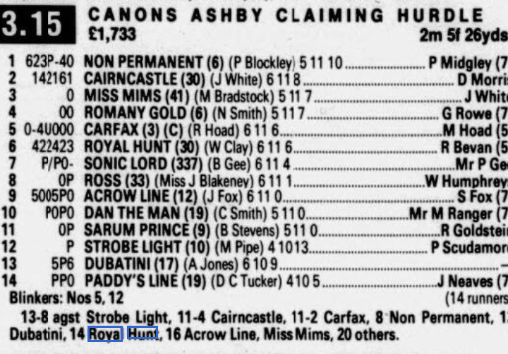 Canons Ashby Claiming Hurdle