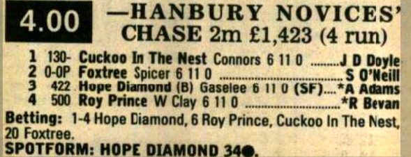Hanbury Novices Chase