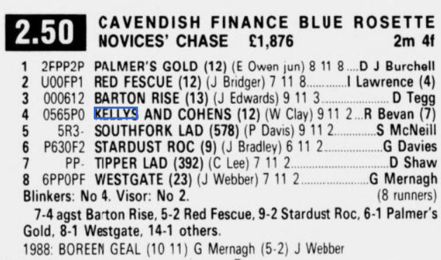 Cavendish Finance Blue Rosette Novices Chase