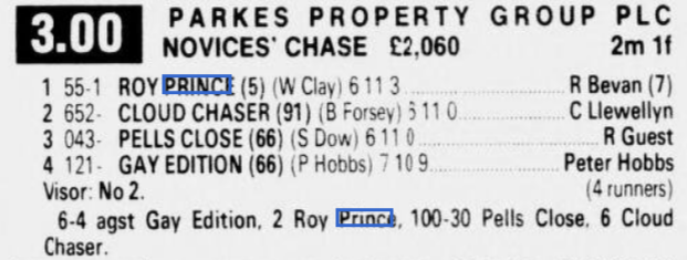 Parkes Property Group Plc Novices Chase
