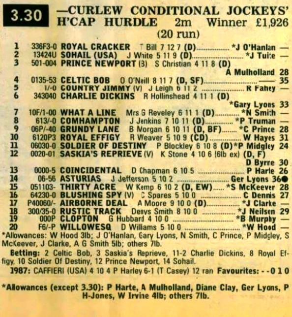 Curlew Conditional Jockeys Handicap Hurdle