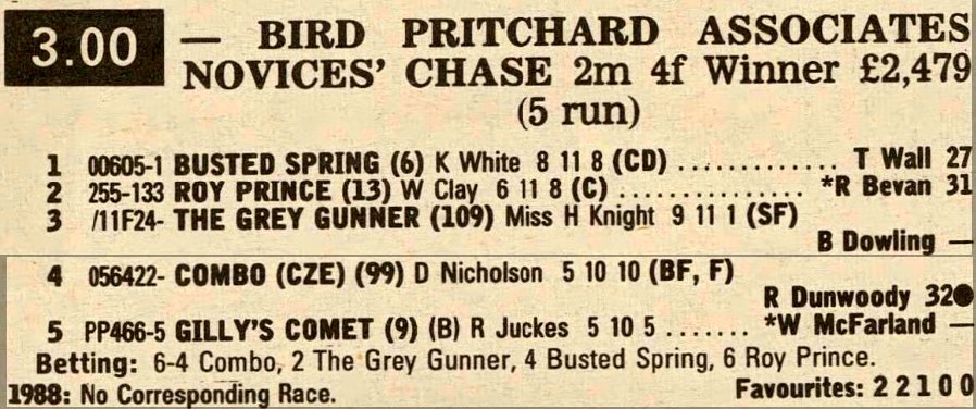 Bird Pritchard Associates Novices Chase