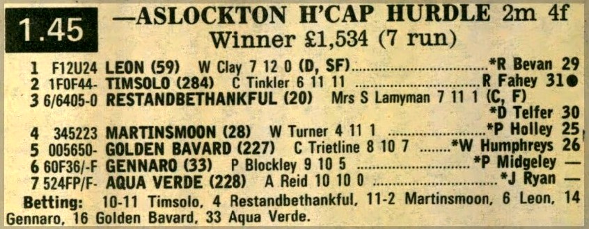 Aslockton Handicap Hurdle