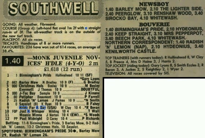 Monk Juvenile Novices Hurdle