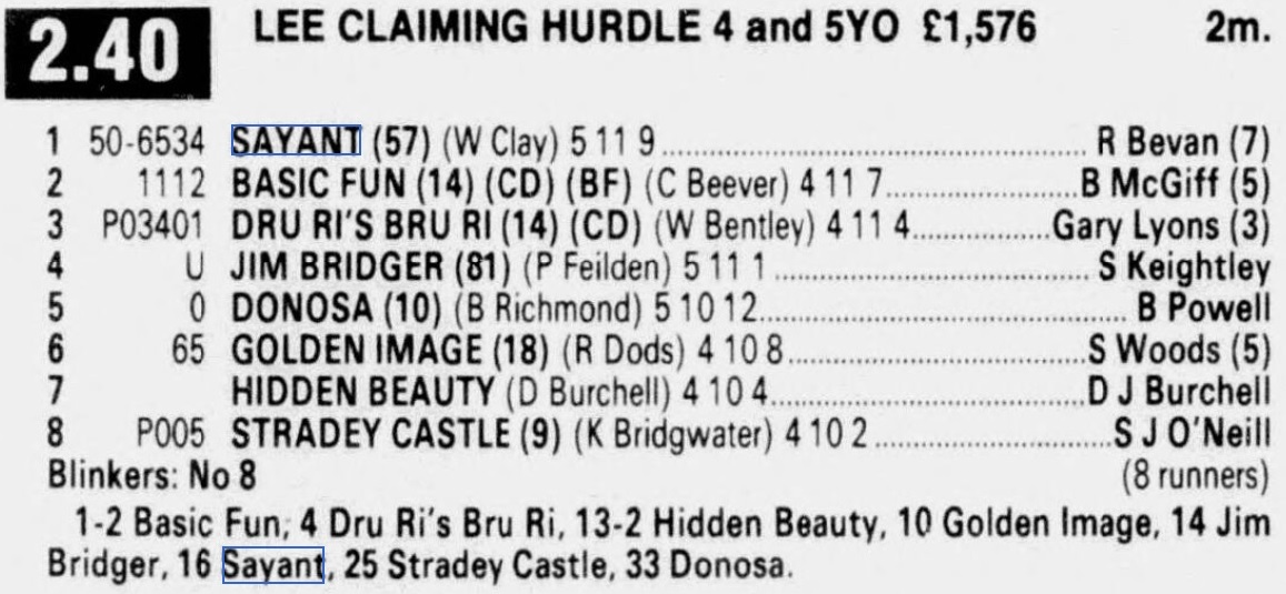 Lee Claiming Hurdle