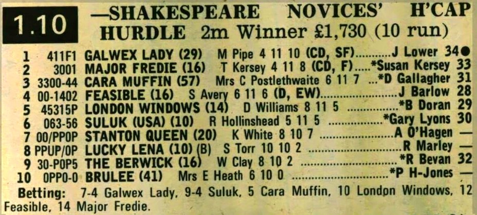 Shakespeare Novices Handicap Hurdle